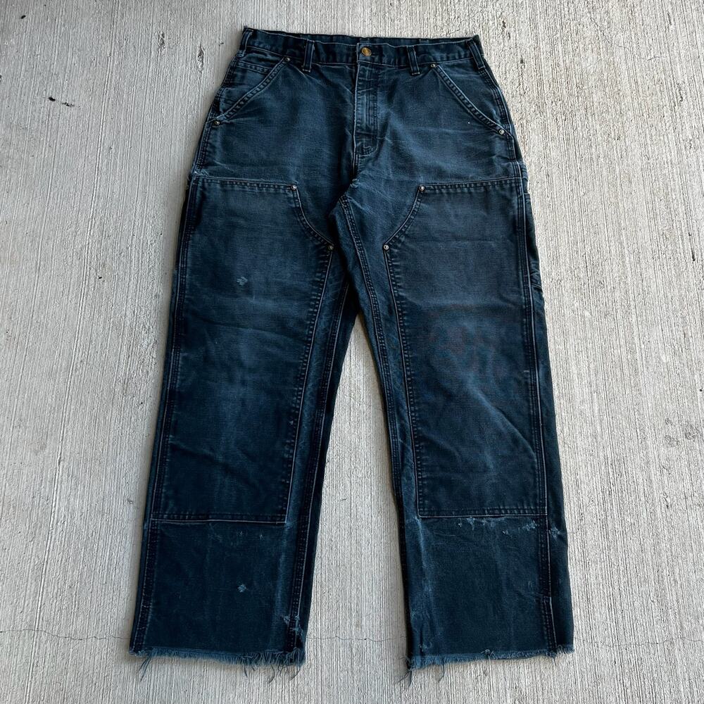 Carhartt faded black double knee work wear carpenter pants